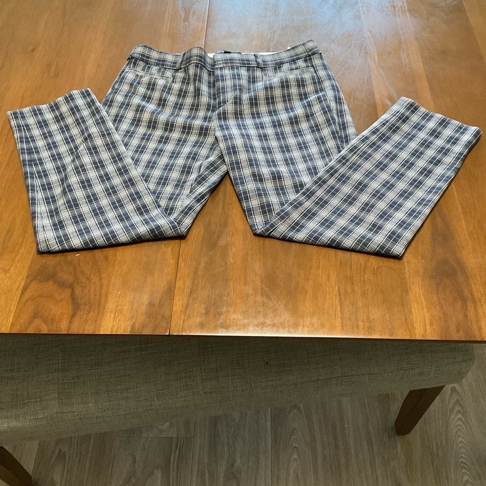 Banana Republic Women Plaid Pants- Blue and White